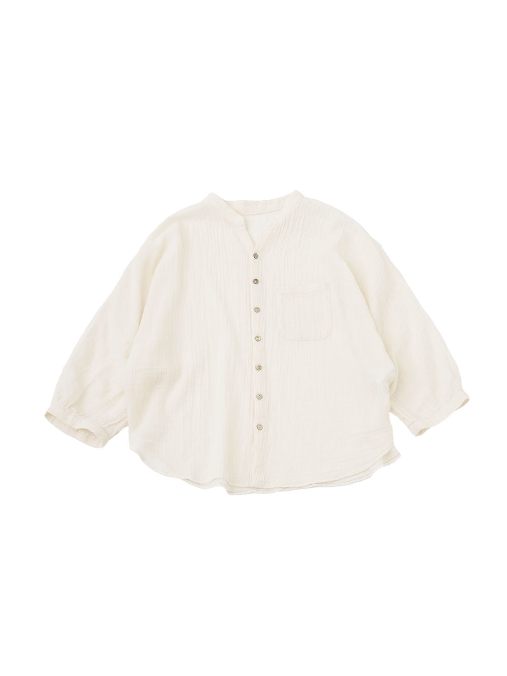 ４０／－×４０／－ガーゼワッシャー　ドルマン袖シャツ