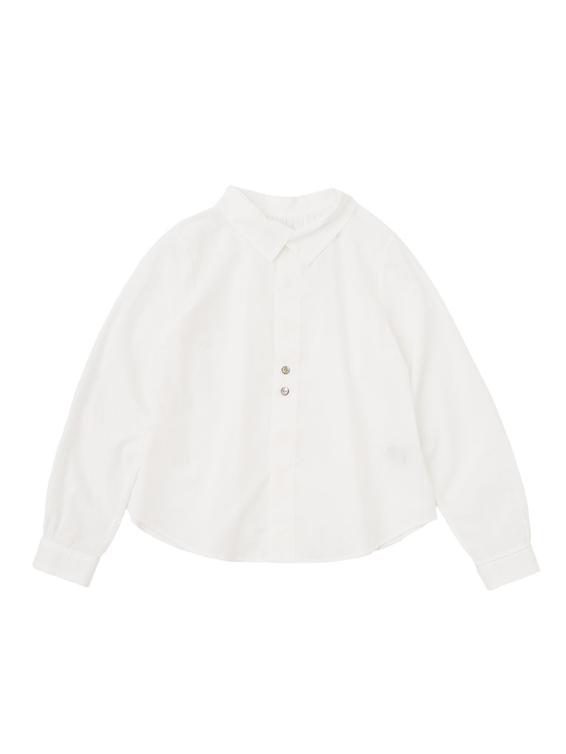 ６０／－ローン　フラップ襟８分袖シャツ