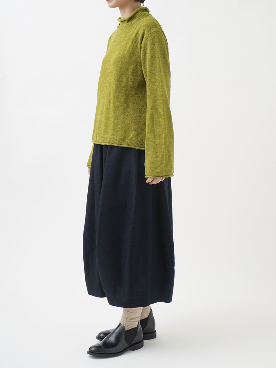 16／－インディゴ平織りバルーンスカート