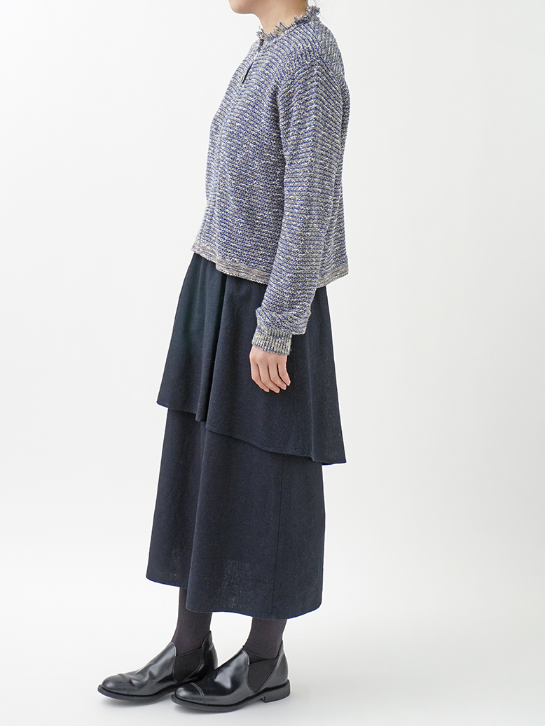 【美品】◆レザレクション◆ ペプラムスカート/ネイビー・Mサイズ 16／－インディゴ平織 ペプラムスカート