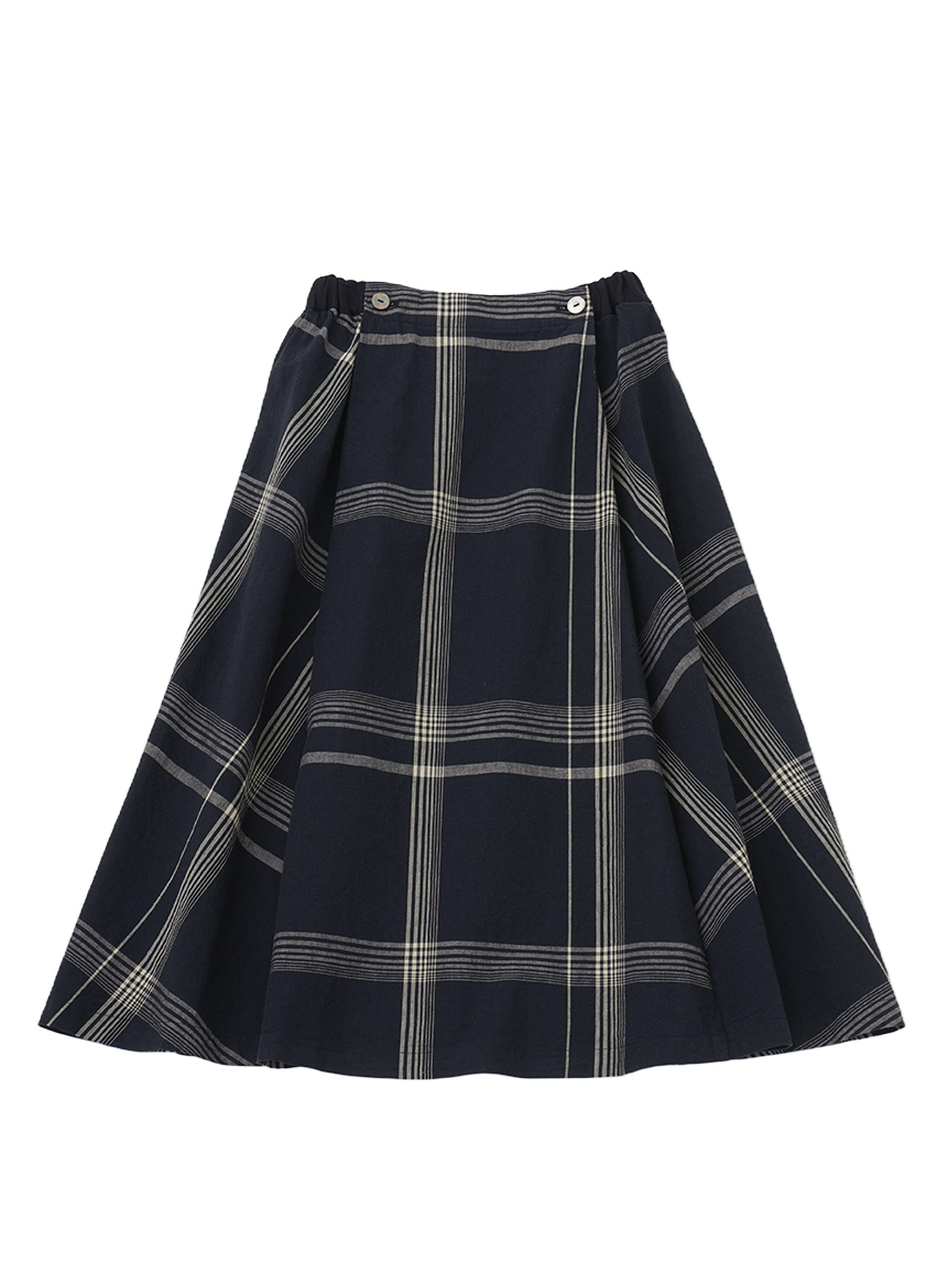 １６／１綿麻春格子’２６　タックスカート