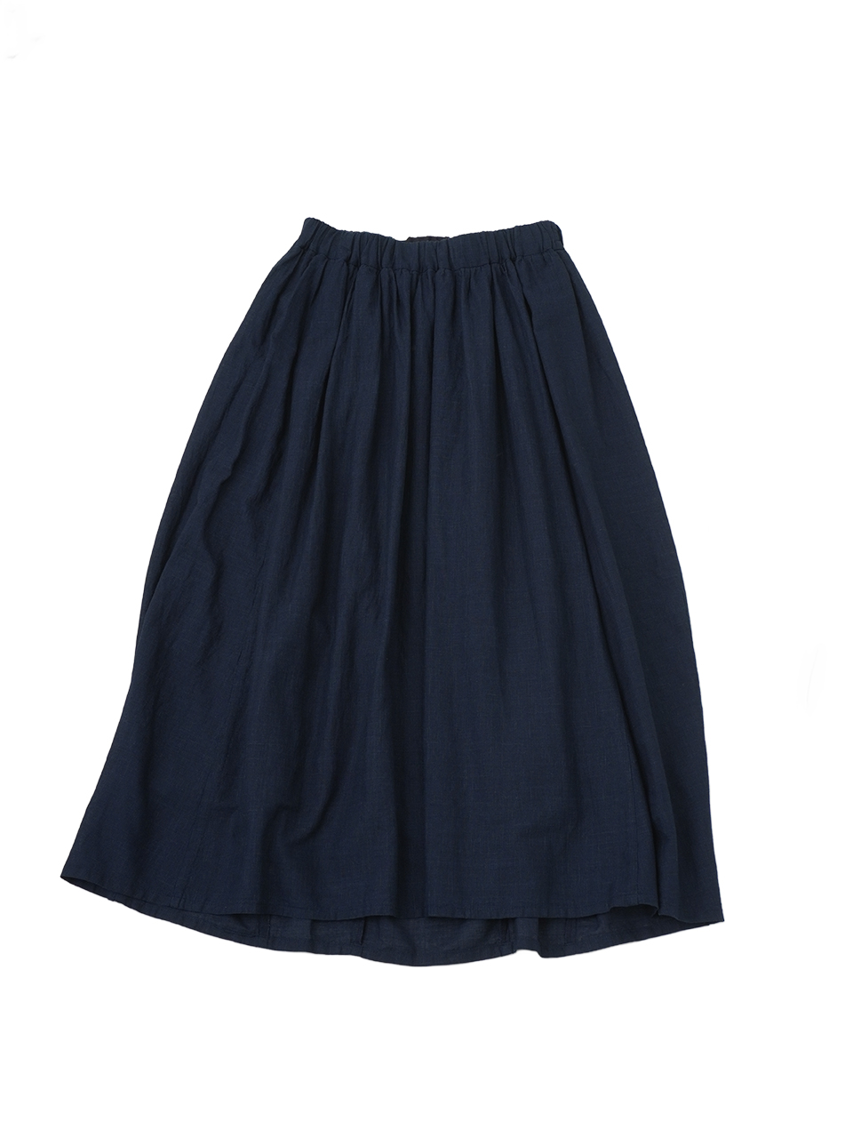 ３８．５／－インディゴガーゼ　コクーンギャザースカート