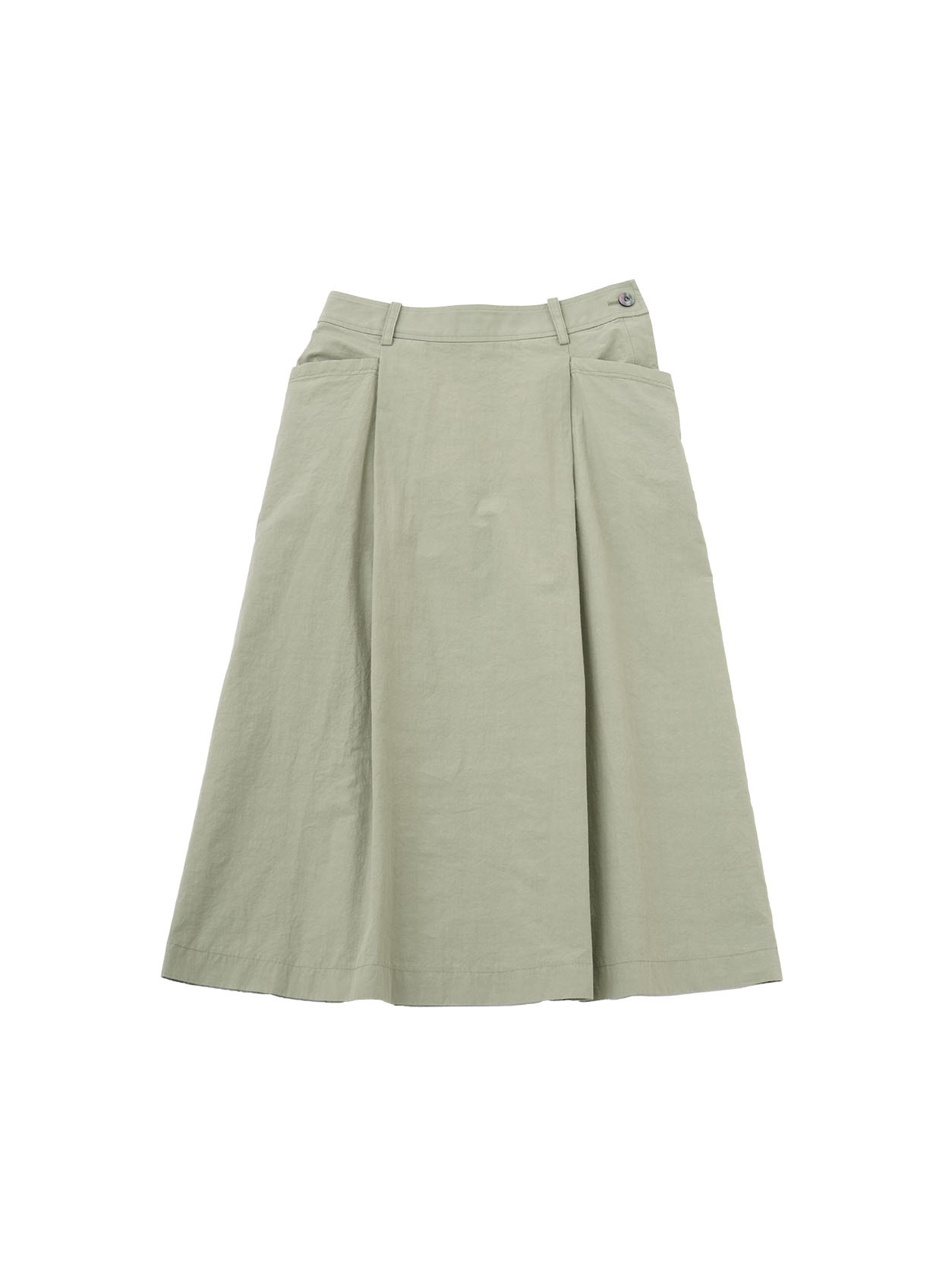 綿麻タイプライターワッシャー　タックスカート