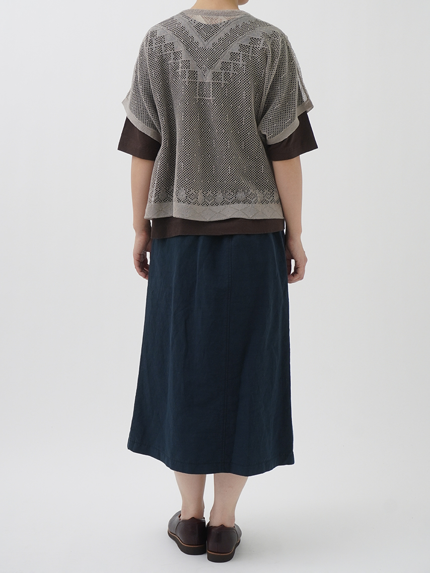エジプトコットン×リネンツイル ラップスカート