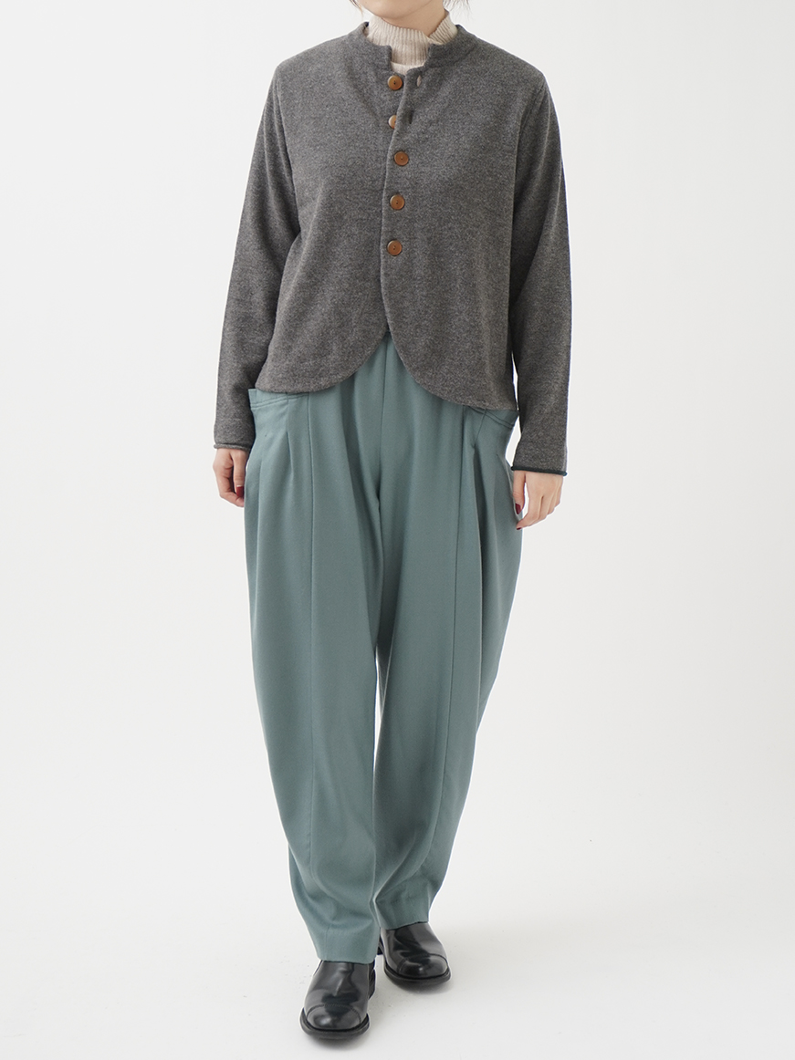 12Gウルグアイウール スタンド襟カーディガン