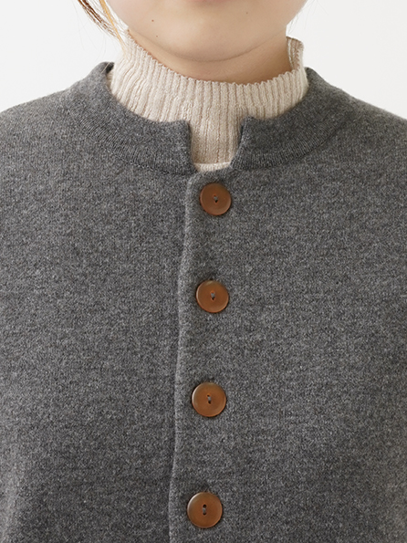 12Gウルグアイウール スタンド襟カーディガン