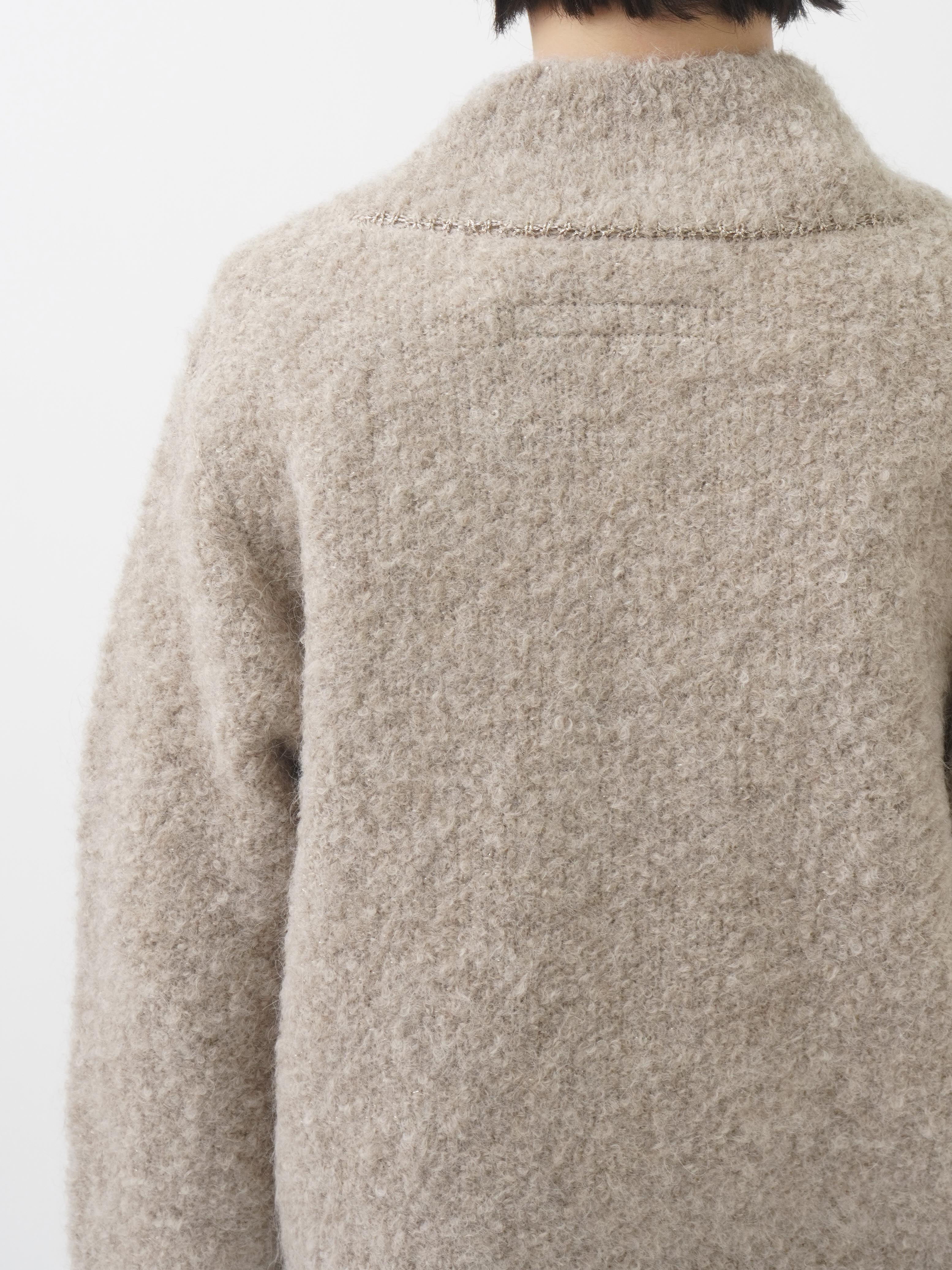 5Gアルパカブークレーラメ ボレロ風カーディガン