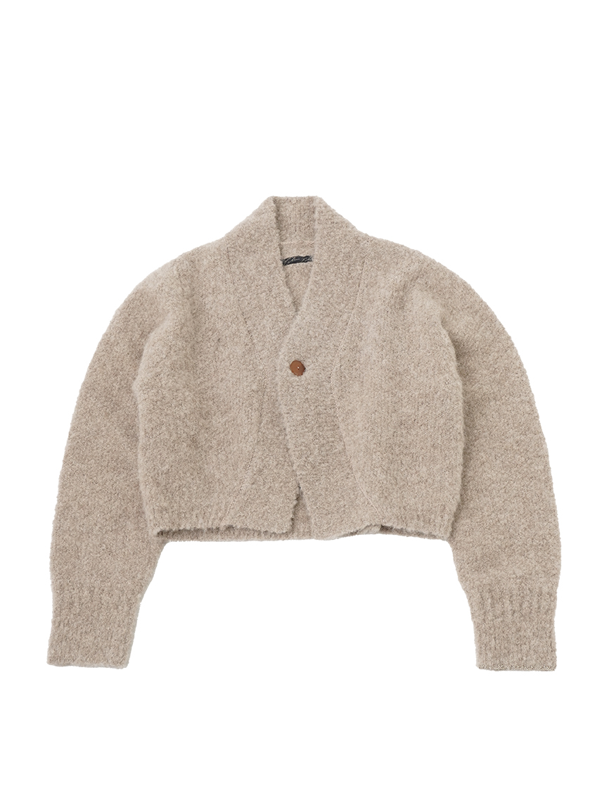 ５Ｇアルパカブークレーラメ　ボレロ風カーディガン