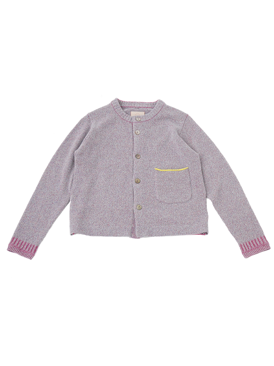 ７Ｇウールコットン　クルー襟カーディガン