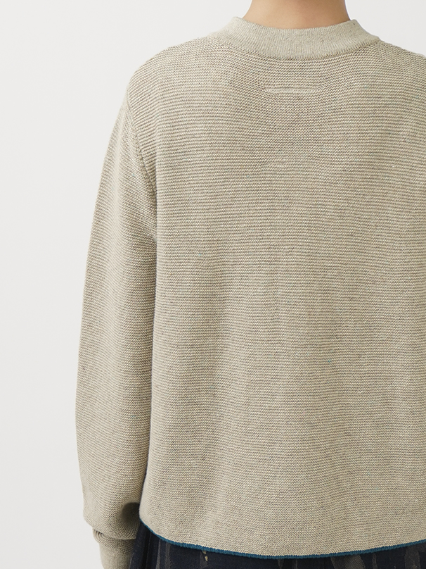 7Gケンプニット クルー襟カーディガン