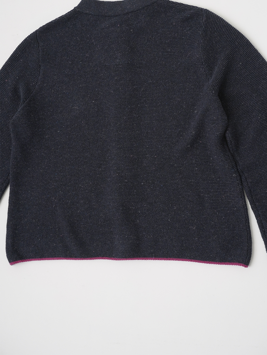 7Gケンプニット クルー襟カーディガン