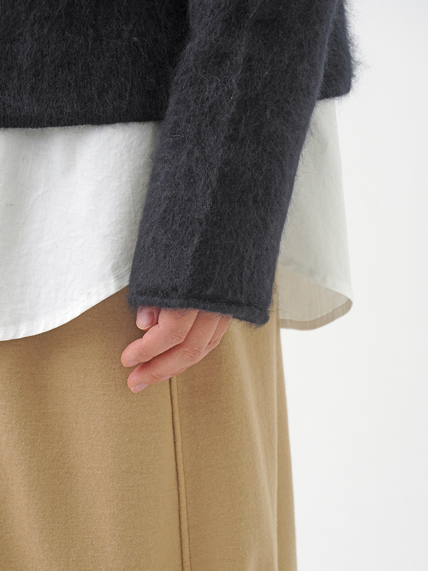 9Gカシミヤファーニット 前後着られるカーディガン