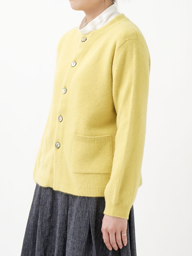 7Gラクーンウール クルー襟カーディガン