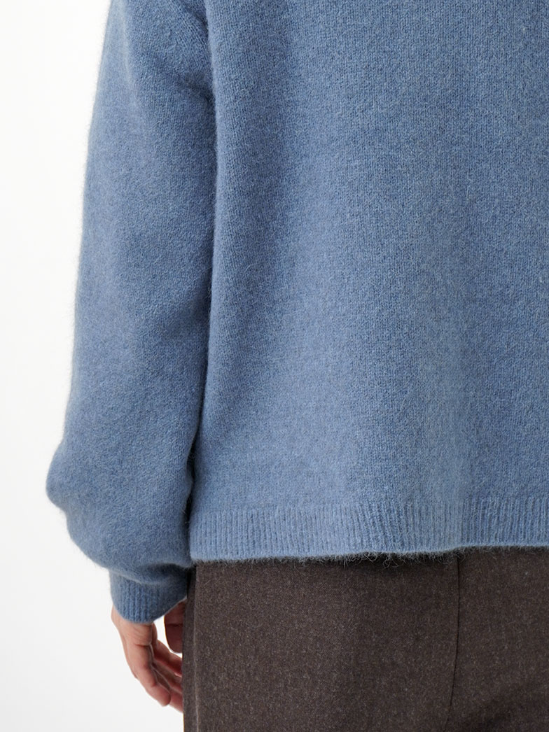 7Gラクーンウール クルー襟カーディガン