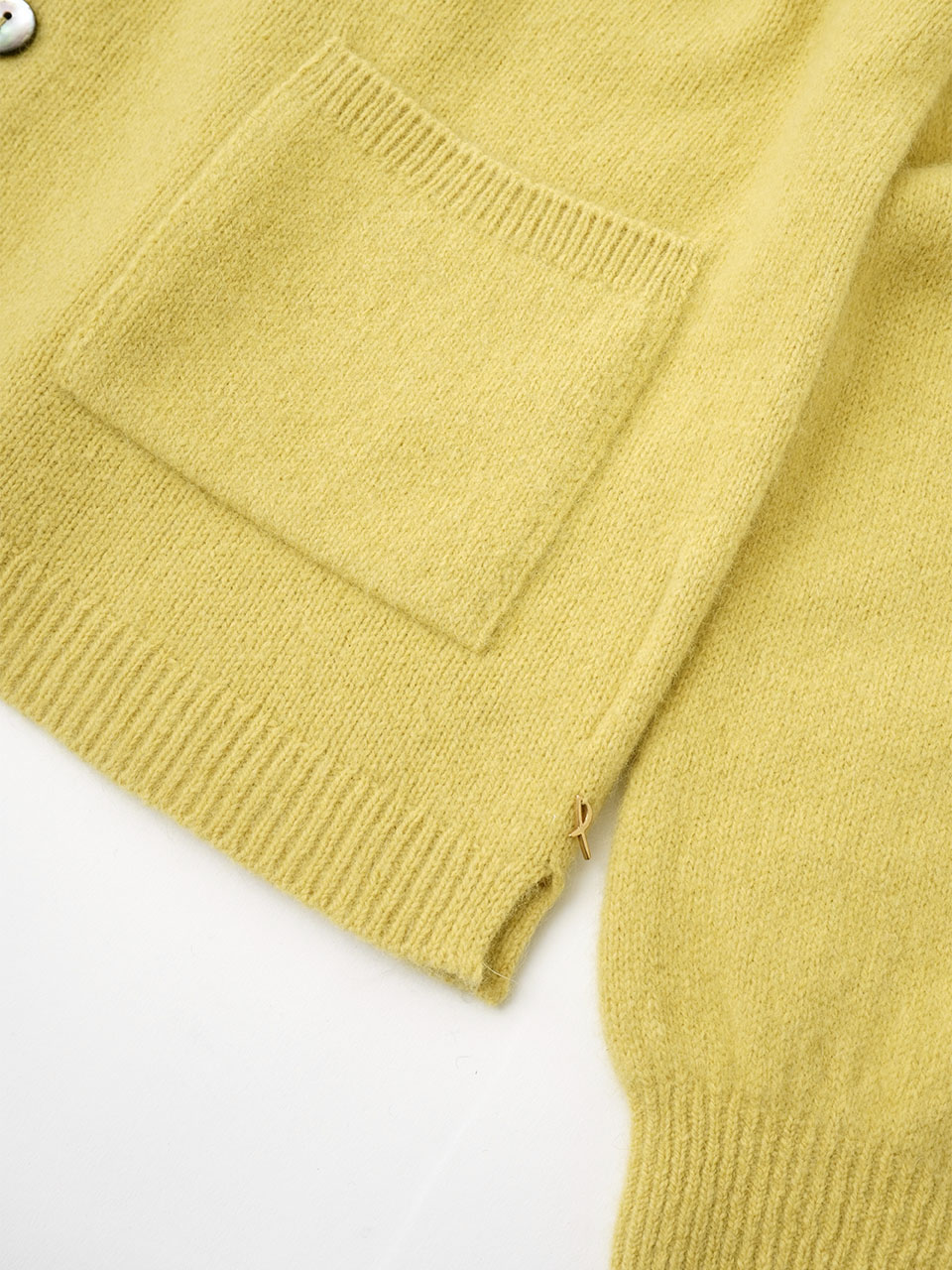 7Gラクーンウール クルー襟カーディガン