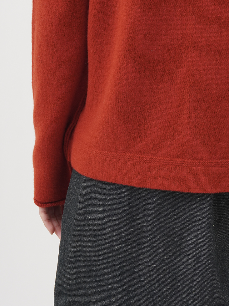 7Gパウダーウール クルー襟カーディガン