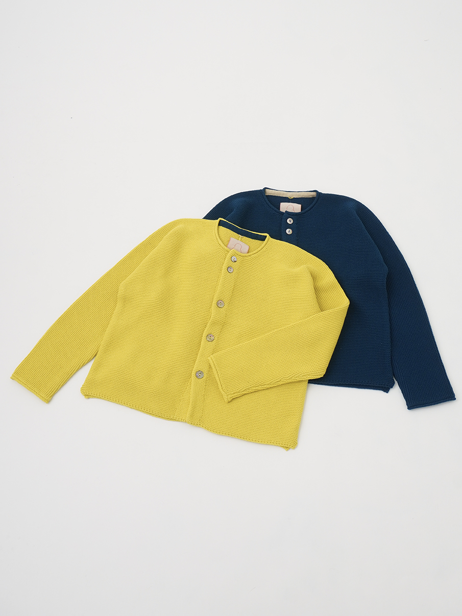 5Gざっくりコットン クルー襟カーディガン