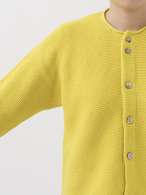 5Gざっくりコットン クルー襟カーディガン