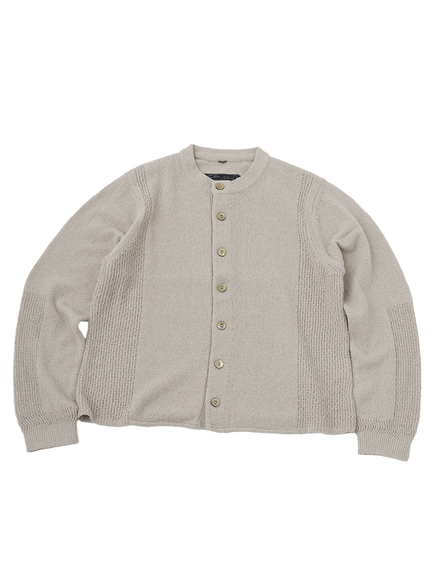 ７Ｇコットンブークレー　クルー襟カーディガン