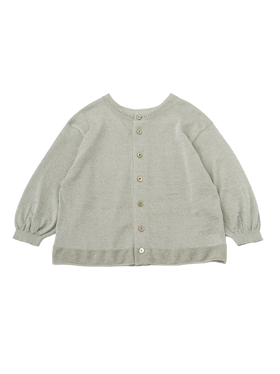 １２Ｇコットンリネン杢　前後着られるカーディガン