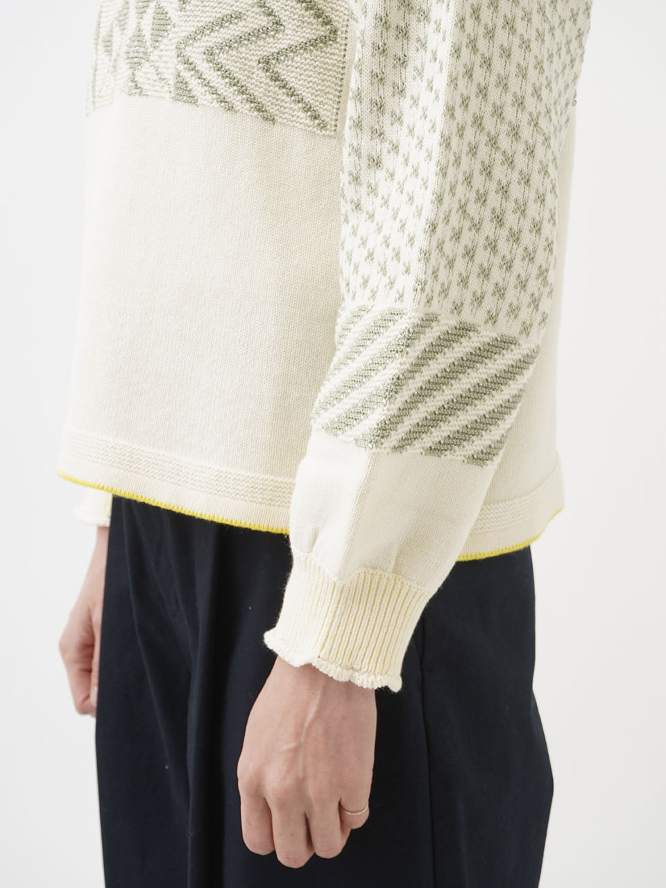 7G春コギンJQニット クルー襟プルオーバー 