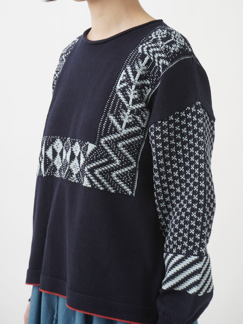 7G春コギンJQニット クルー襟プルオーバー 