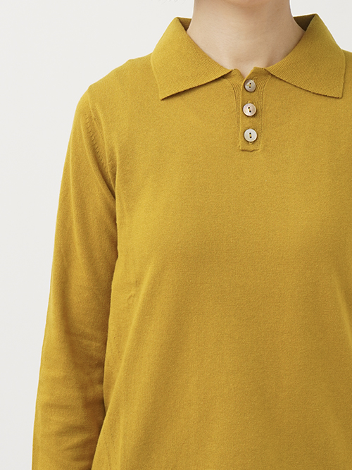 14G40／2コットン 秋のポロ襟プルオーバー