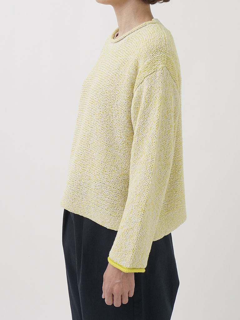 3Gラッセルヤーン クルー襟プルオーバー