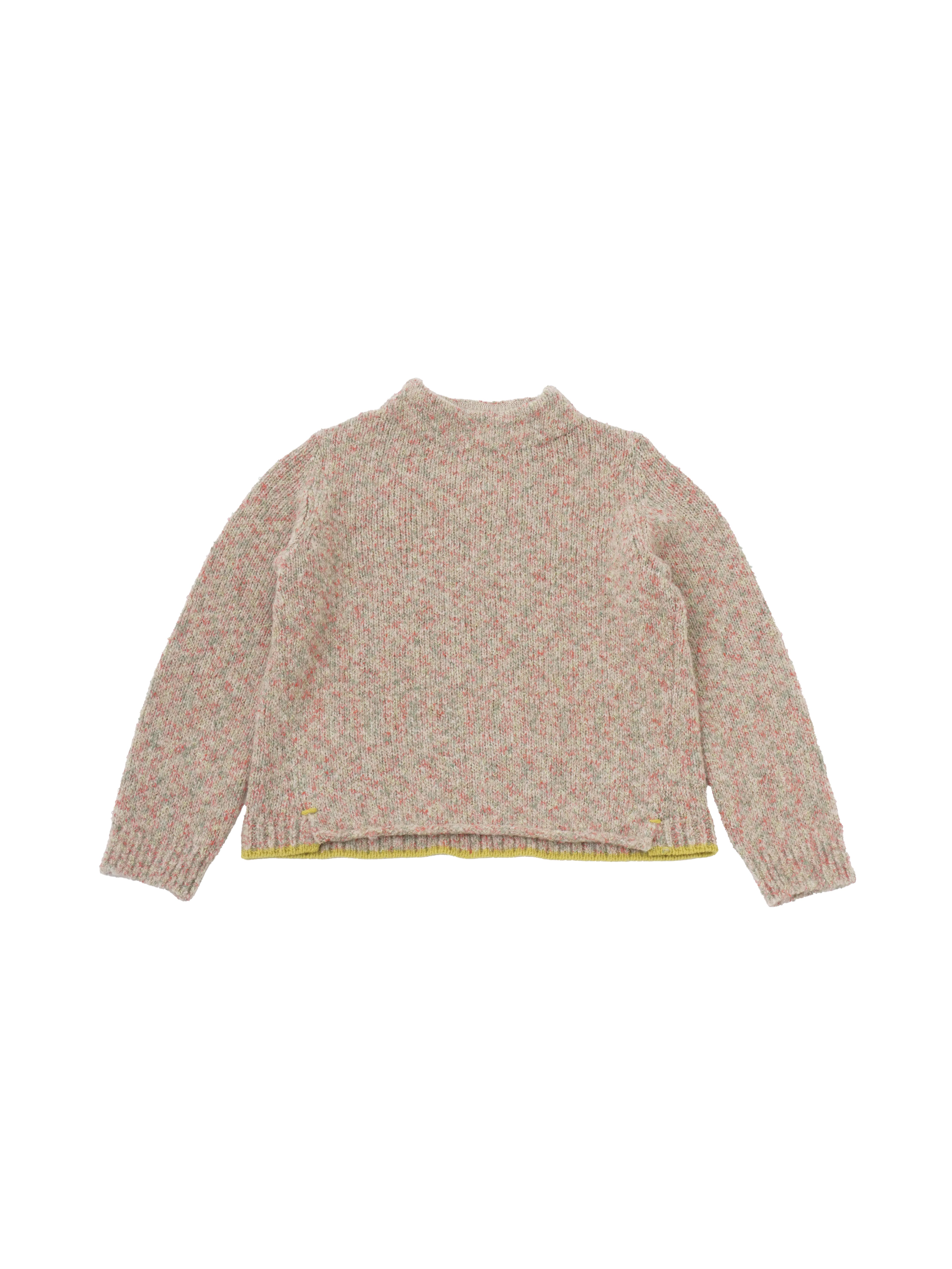 ４Ｇ冬霞ニット　ボトル襟プルオーバー