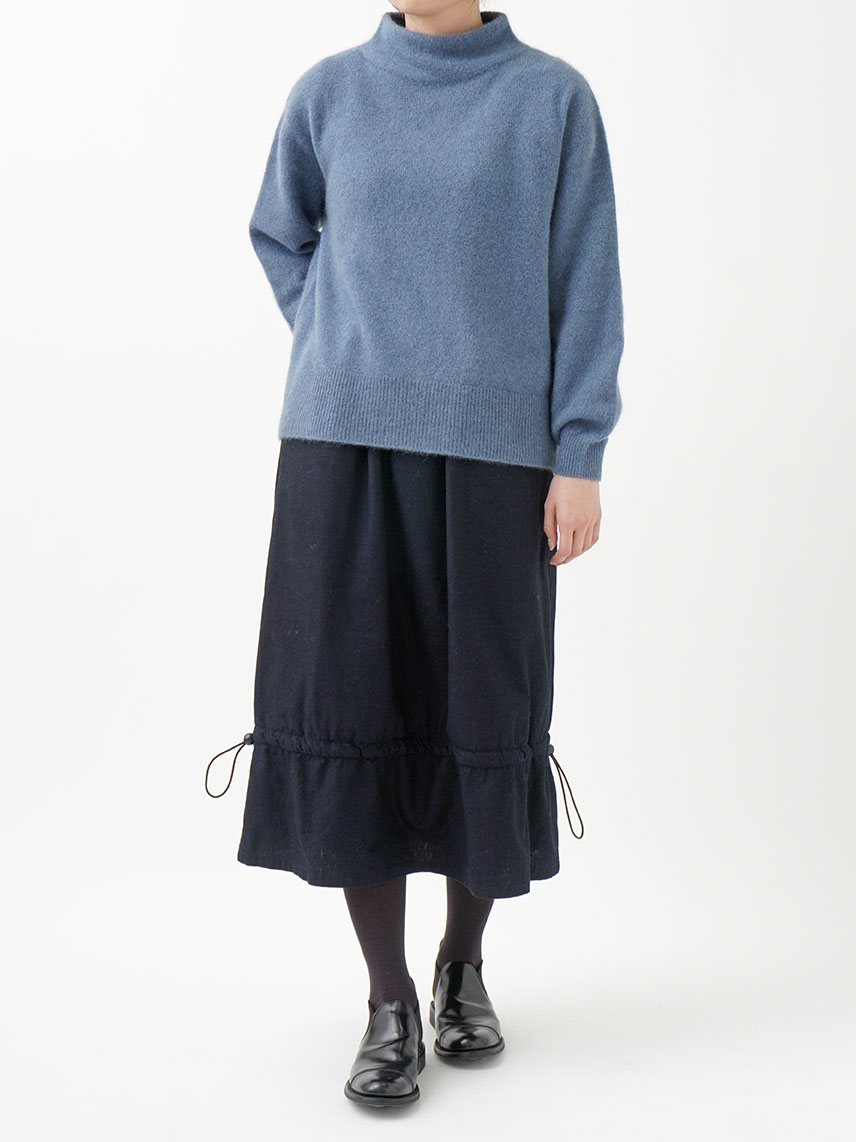 7Gラクーンウール ボトル襟プルオーバー