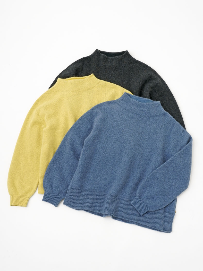 7Gラクーンウール ボトル襟プルオーバー