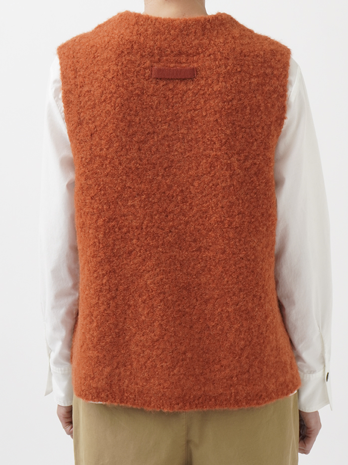 3Gアルパカブークレー モック襟ベスト