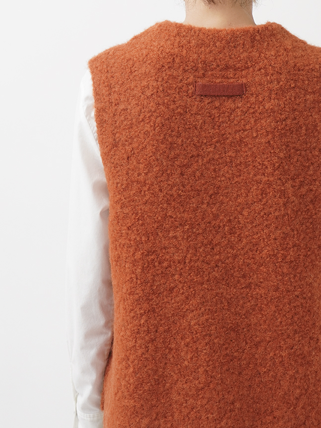 パラスパレス 3Ｇアルパカ ベスト（未使用品） 3Gアルパカブークレー 前開きロングベスト