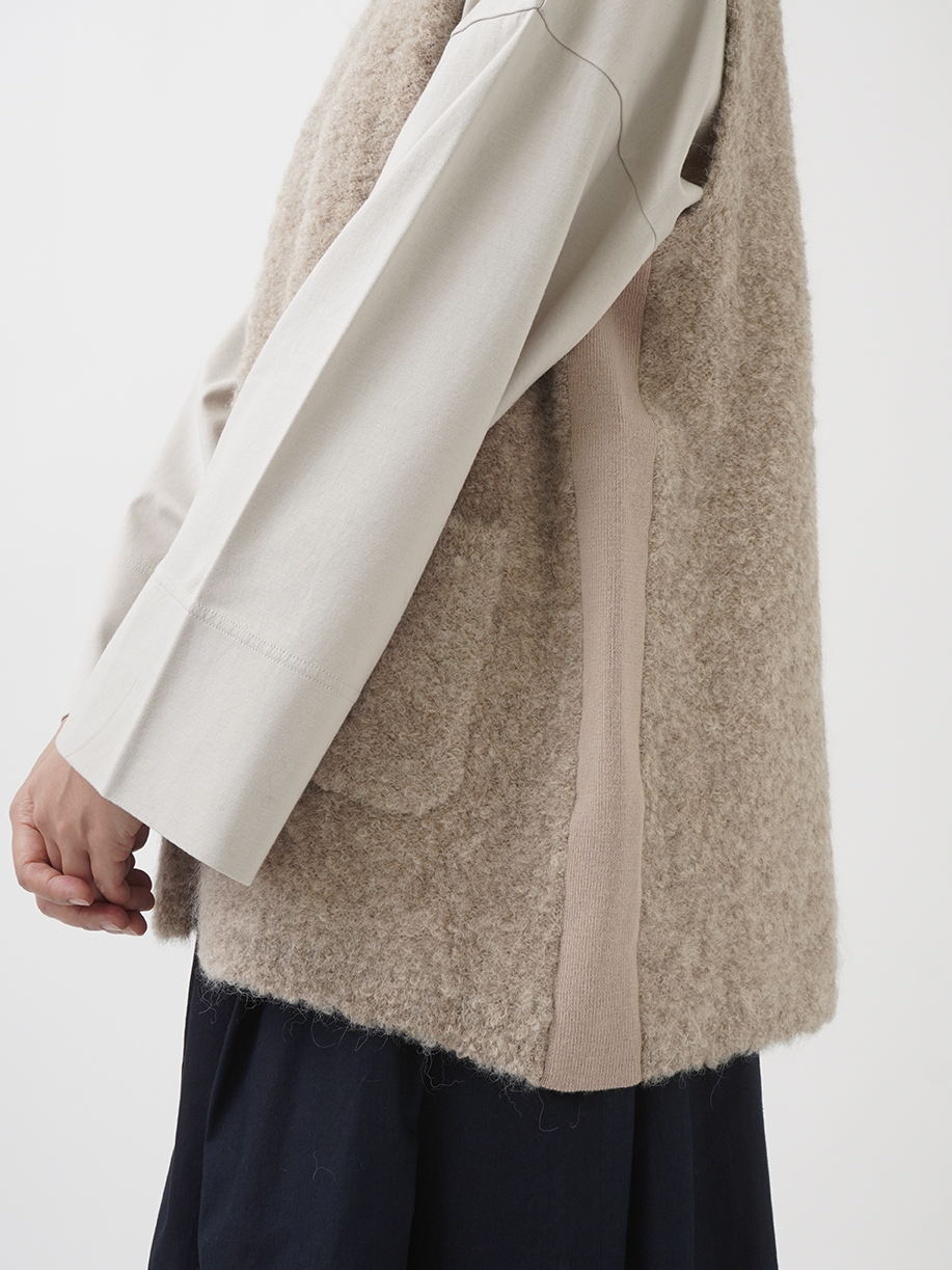 3Gアルパカブークレー 前開きロングベスト