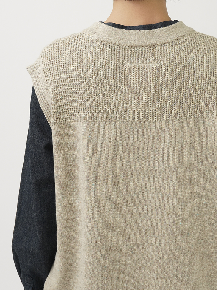 7Gケンプニット クルー襟ベスト