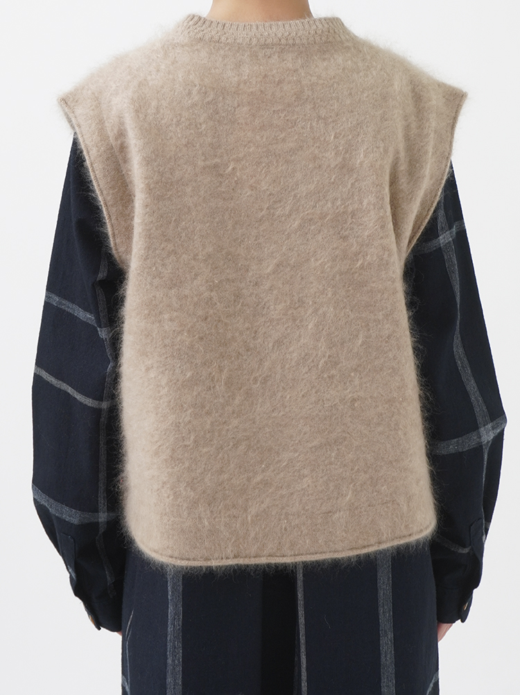 9Gカシミヤファーニット クルー襟ベスト 9Gカシミヤファーニット クルー襟ベスト