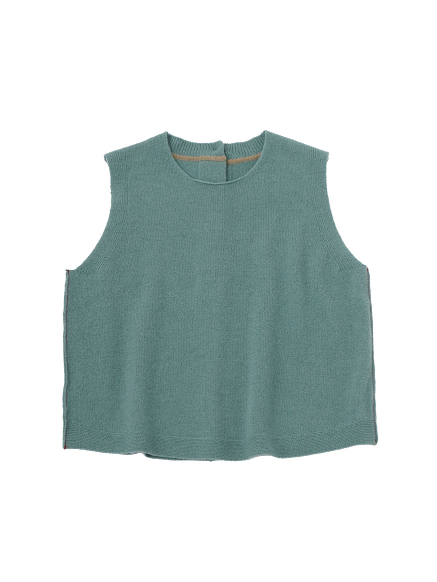 ７Ｇパウダーウール　後開きＵネックベスト