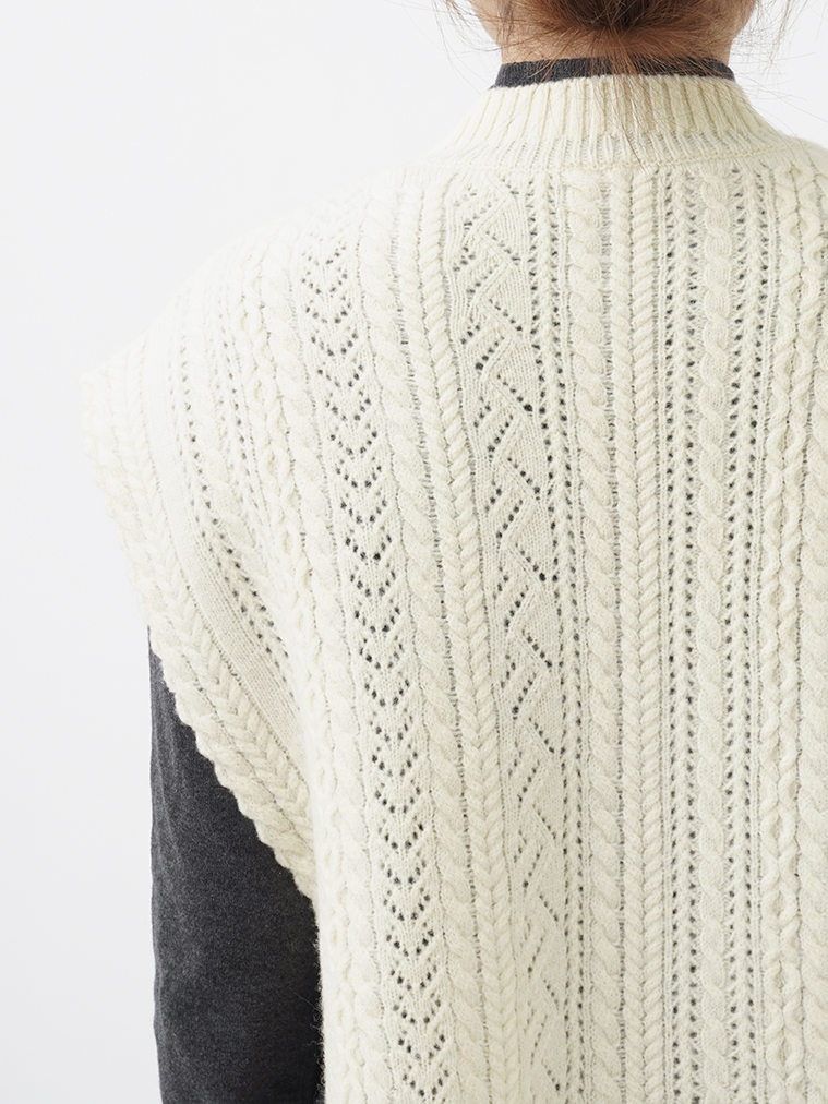 7Gフレンチメリノ クルー襟ベスト