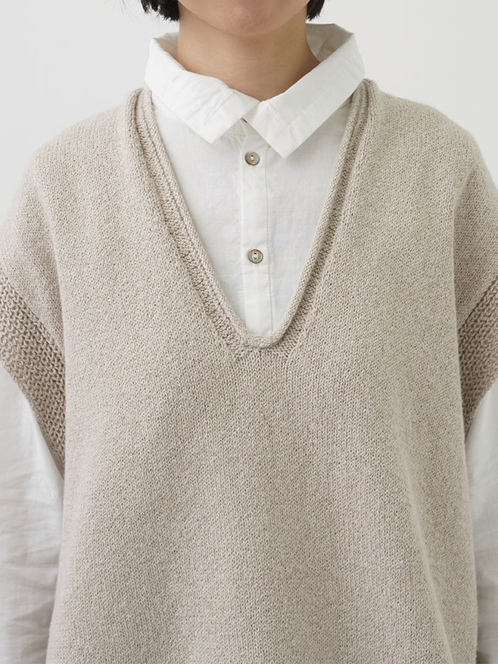 5Gやわらかコットン オーバーサイズベストネックベスト