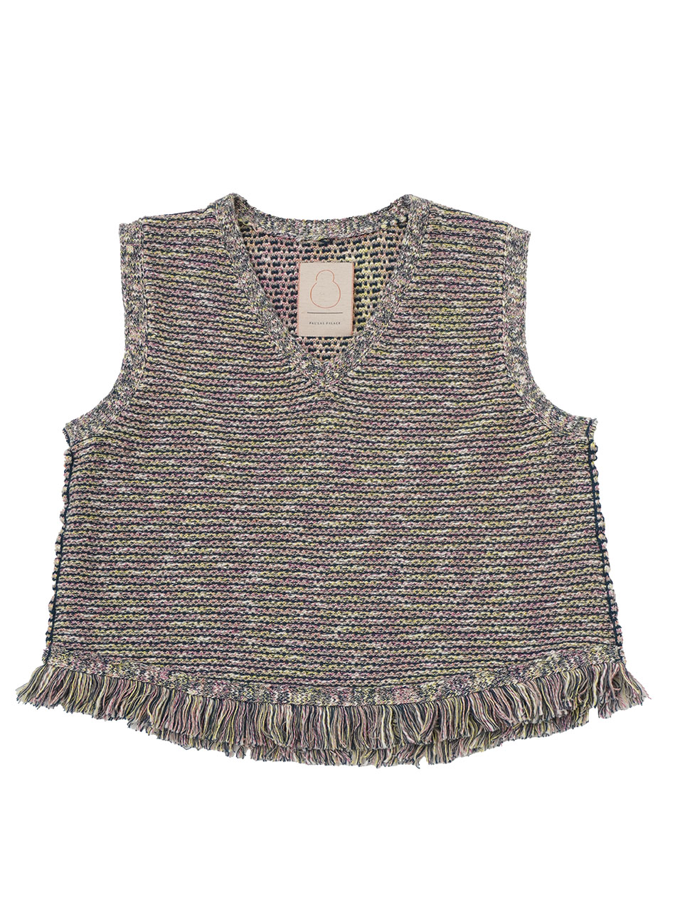 ７Ｇツイードニット　Vネックベスト