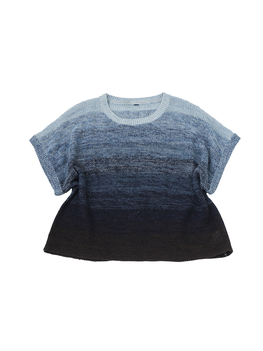 ５Ｇリネングラデーション　クルー襟ベスト