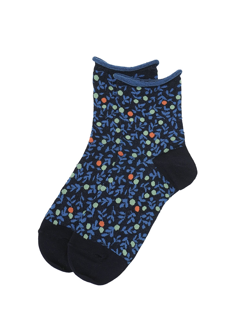 ６４／２綿　青実柄ソックス