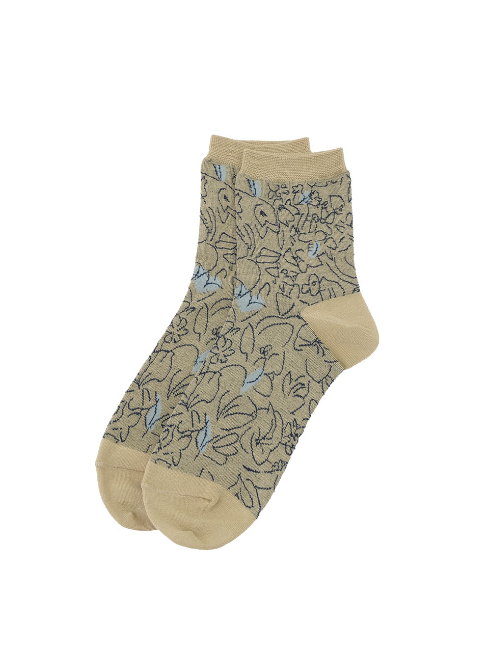 ６４／２綿　ふふむ柄ソックス