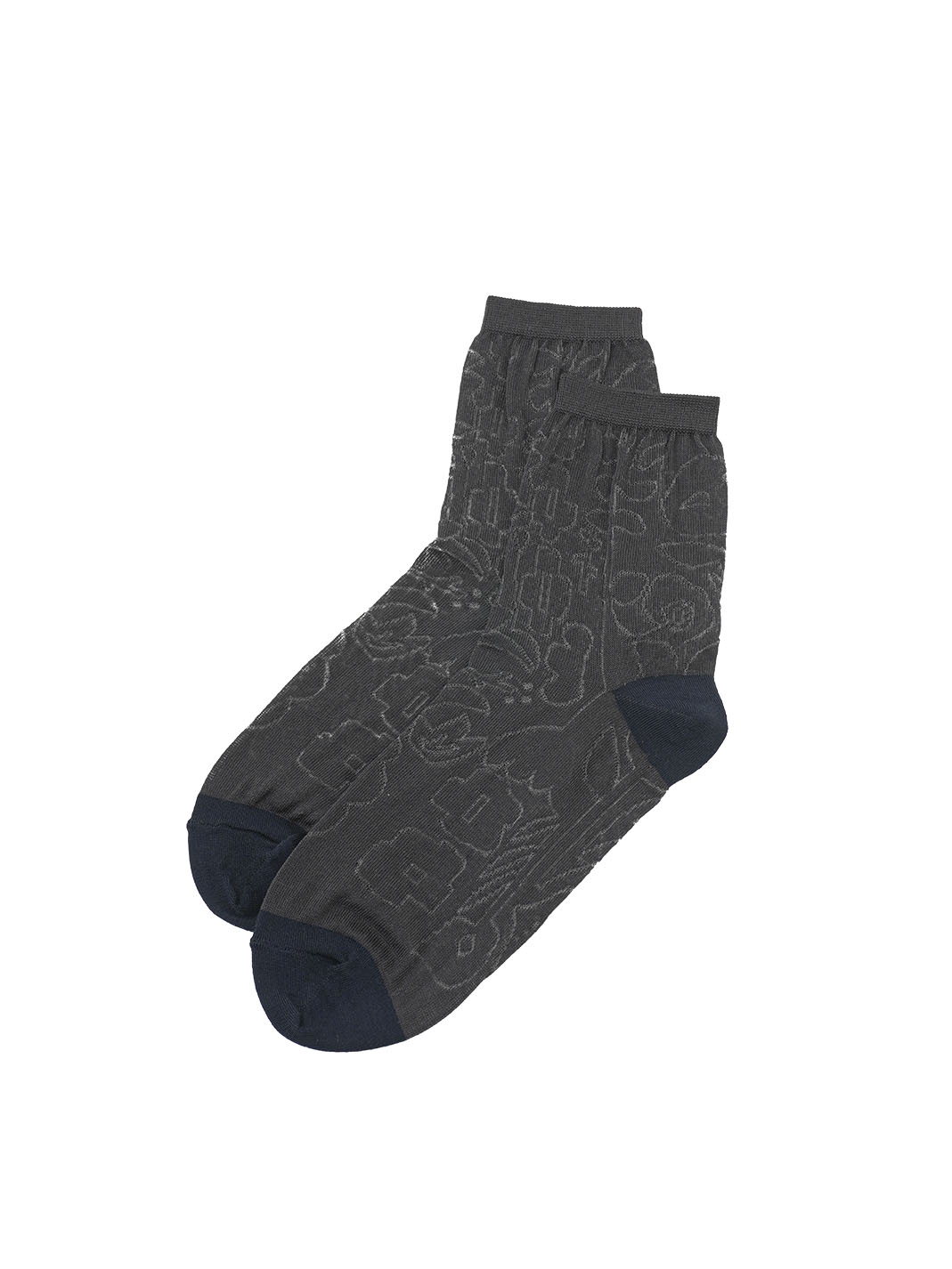 ６４／２×６５／２綿コーマガスシルケット　夏景色柄ソックス