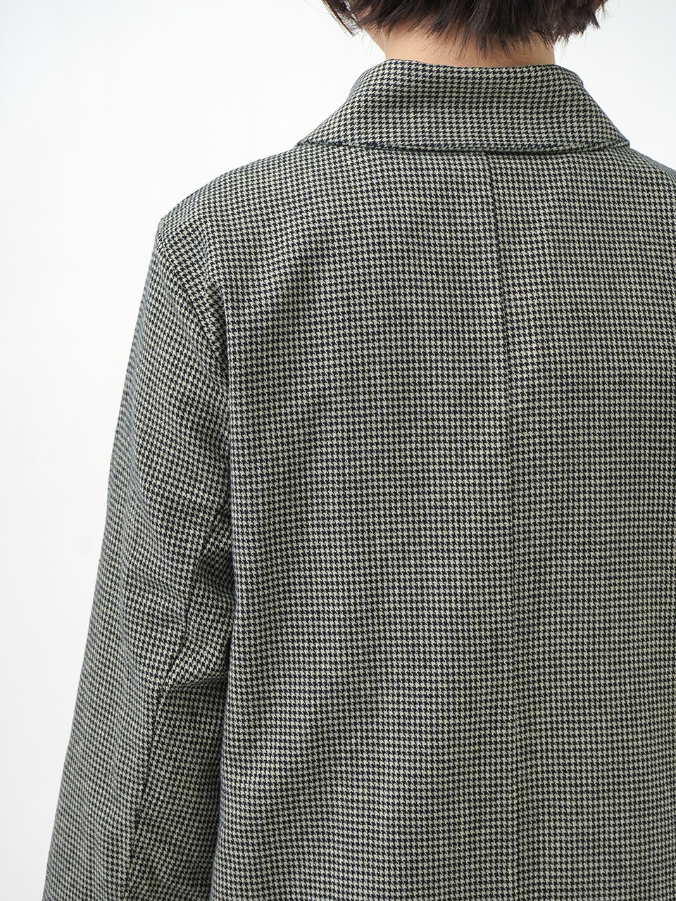 インディゴ千鳥ワイド襟コート 