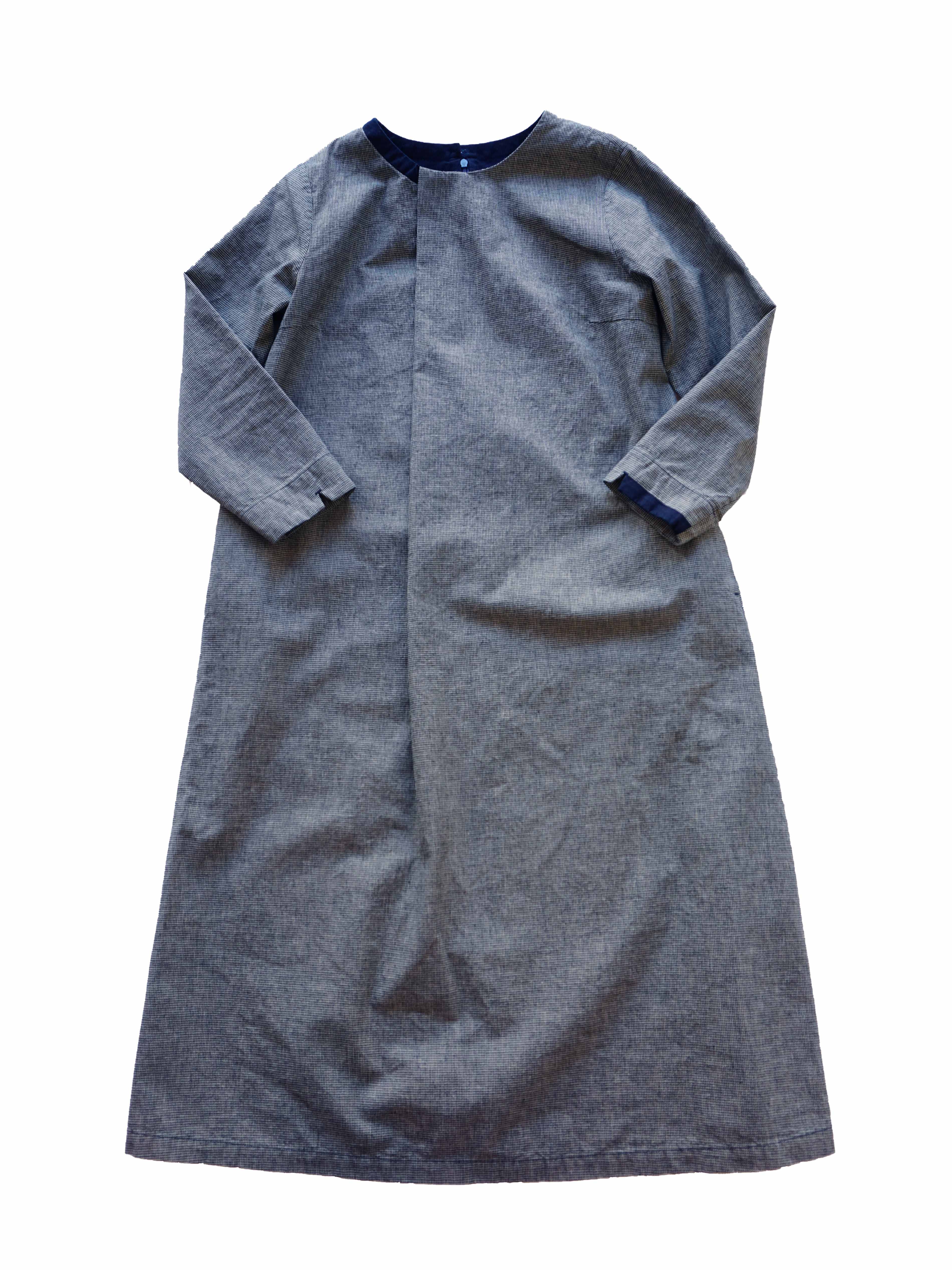 インディゴ千鳥柄ワンピース