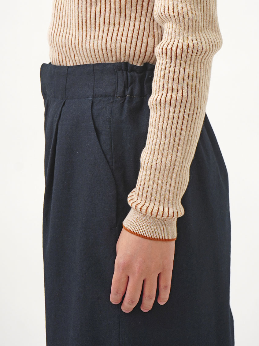 パラスパレス インディゴ　パンツ 16／-インディゴ平織タックパンツ