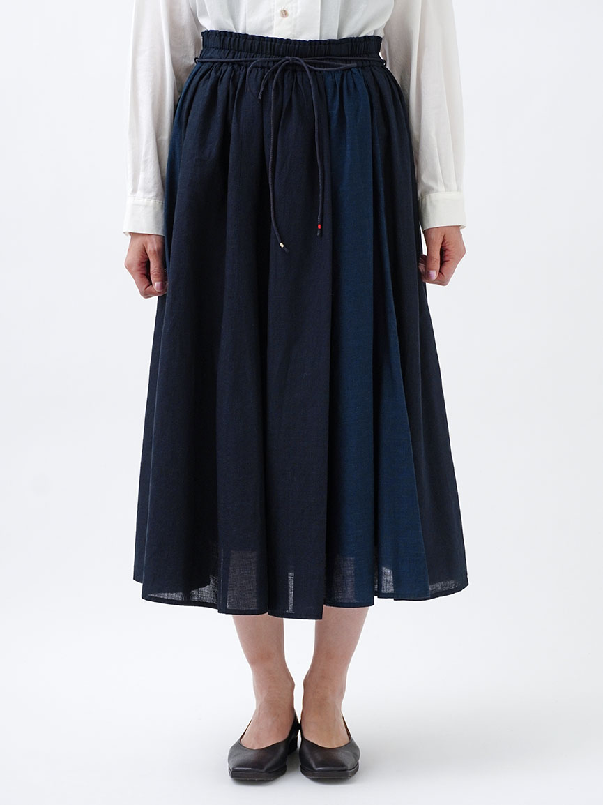 PP38.5インディゴガーゼギャザースカート 