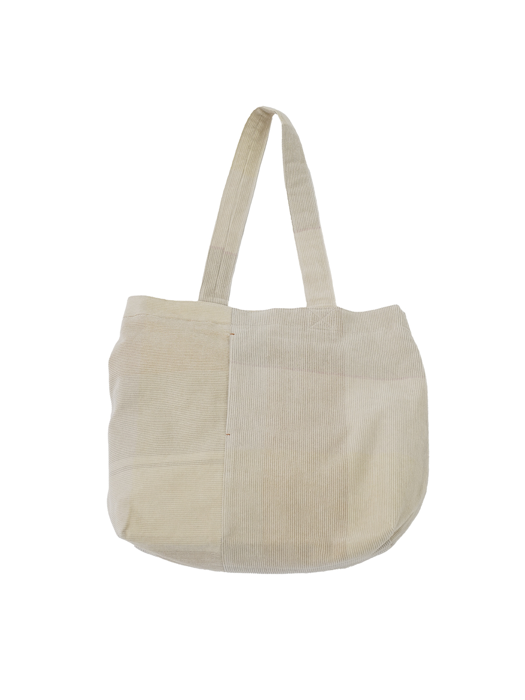 先染めチェック１４Ｗコーデュロイ　トートバッグ