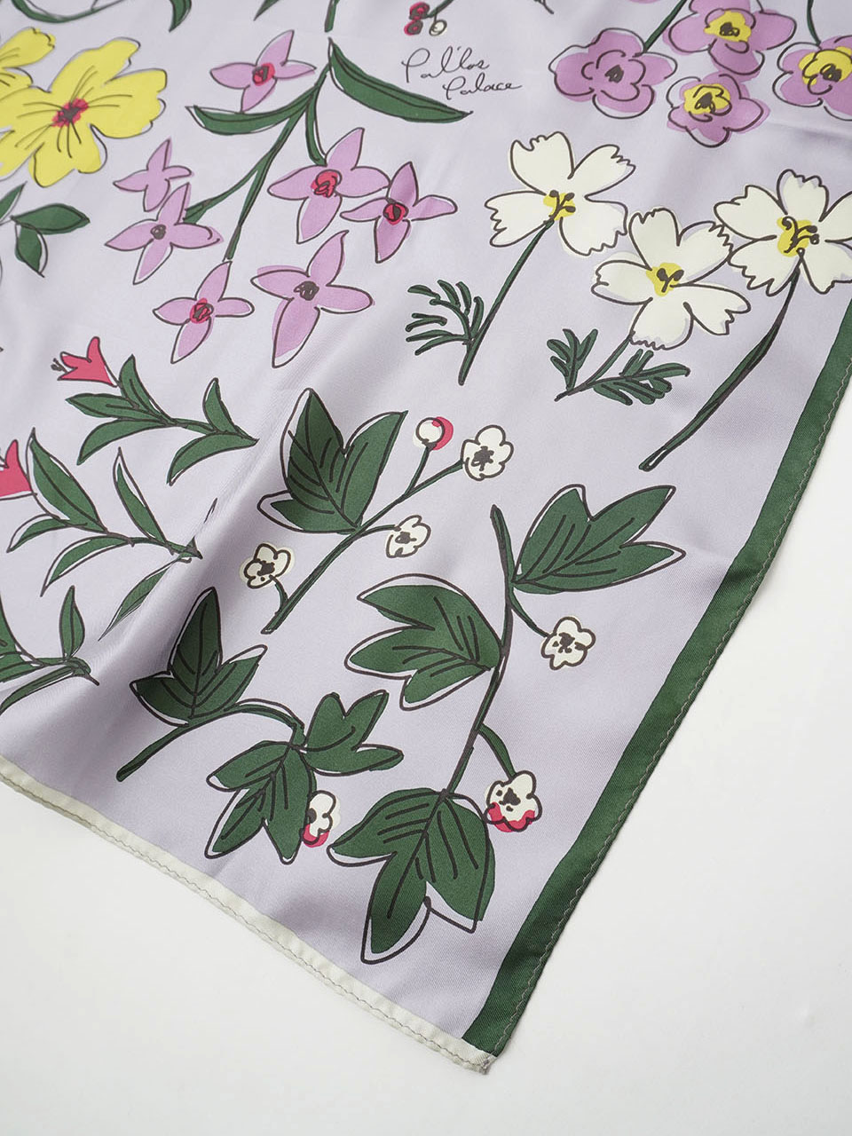 花巡り柄シルクスカーフ